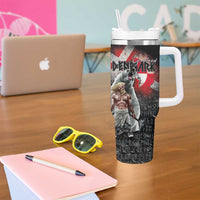 Greenlandic and Danish Together Tumbler With Handle Viking Warrior with Polar Bear Roar - Wonder Print Shop
