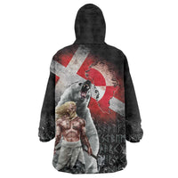 Greenlandic and Danish Together Wearable Blanket Hoodie Viking Warrior with Polar Bear Roar - Wonder Print Shop