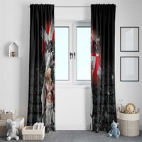 Greenlandic and Danish Together Window Curtain Viking Warrior with Polar Bear Roar - Wonder Print Shop