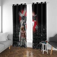 Greenlandic and Danish Together Window Curtain Viking Warrior with Polar Bear Roar - Wonder Print Shop