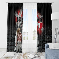 Greenlandic and Danish Together Window Curtain Viking Warrior with Polar Bear Roar - Wonder Print Shop