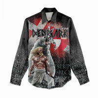 Greenlandic and Danish Together Women Casual Shirt Viking Warrior with Polar Bear Roar - Wonder Print Shop