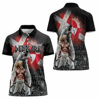 Greenlandic and Danish Together Women Polo Shirt Viking Warrior with Polar Bear Roar - Wonder Print Shop