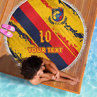 Custom Ecuador Football Beach Blanket La Tricolor-100th Anniversary - Wonder Print Shop