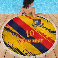 Custom Ecuador Football Beach Blanket La Tricolor-100th Anniversary - Wonder Print Shop