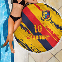 Custom Ecuador Football Beach Blanket La Tricolor-100th Anniversary - Wonder Print Shop