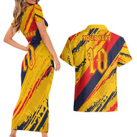 Custom Ecuador Football Couples Matching Short Sleeve Bodycon Dress and Hawaiian Shirt La Tricolor-100th Anniversary - Wonder Print Shop