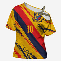 Custom Ecuador Football Cross Shoulder Shirt La Tricolor-100th Anniversary - Wonder Print Shop