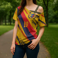 Custom Ecuador Football Cross Shoulder Shirt La Tricolor-100th Anniversary - Wonder Print Shop