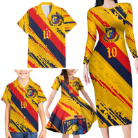 Custom Ecuador Football Family Matching Long Sleeve Bodycon Dress and Hawaiian Shirt La Tricolor-100th Anniversary - Wonder Print Shop