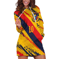 Custom Ecuador Football Hoodie Dress La Tricolor-100th Anniversary - Wonder Print Shop