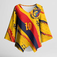 Custom Ecuador Football Kimono Sleeve Blouse La Tricolor-100th Anniversary - Wonder Print Shop