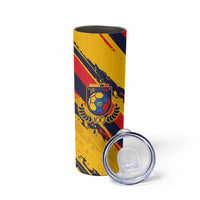 Custom Ecuador Football Skinny Tumbler La Tricolor-100th Anniversary - Wonder Print Shop