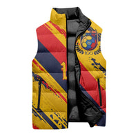 Custom Ecuador Football Sleeveless Puffer Jacket La Tricolor-100th Anniversary - Wonder Print Shop