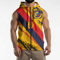 Custom Ecuador Football Sleeveless Zip Hoodie La Tricolor-100th Anniversary - Wonder Print Shop