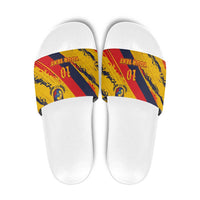 Custom Ecuador Football Slide Sandals La Tricolor-100th Anniversary - Wonder Print Shop