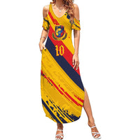 Custom Ecuador Football Summer Maxi Dress La Tricolor-100th Anniversary - Wonder Print Shop