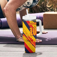 Custom Ecuador Football Tumbler With Handle La Tricolor-100th Anniversary - Wonder Print Shop