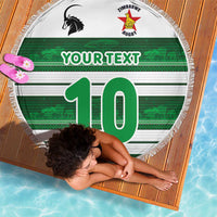 Custom Zimbabwe Rugby Beach Blanket African Heritage Stripes Style - Wonder Print Shop