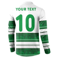 Custom Zimbabwe Rugby Button Sweatshirt African Heritage Stripes Style - Wonder Print Shop