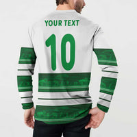 Custom Zimbabwe Rugby Button Sweatshirt African Heritage Stripes Style - Wonder Print Shop