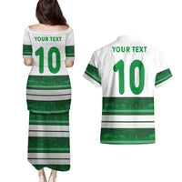 Custom Zimbabwe Rugby Couples Matching Puletasi and Hawaiian Shirt African Heritage Stripes Style - Wonder Print Shop