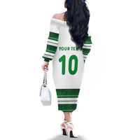 Custom Zimbabwe Rugby Family Matching Off The Shoulder Long Sleeve Dress and Hawaiian Shirt African Heritage Stripes Style - Wonder Print Shop