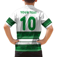 Custom Zimbabwe Rugby Family Matching Short Sleeve Bodycon Dress and Hawaiian Shirt African Heritage Stripes Style - Wonder Print Shop