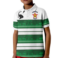 Custom Zimbabwe Rugby Kid Polo Shirt African Heritage Stripes Style - Wonder Print Shop
