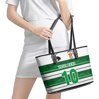 Custom Zimbabwe Rugby Leather Tote Bag African Heritage Stripes Style - Wonder Print Shop