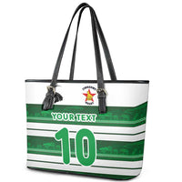 Custom Zimbabwe Rugby Leather Tote Bag African Heritage Stripes Style - Wonder Print Shop