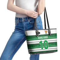 Custom Zimbabwe Rugby Leather Tote Bag African Heritage Stripes Style - Wonder Print Shop