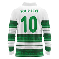 Custom Zimbabwe Rugby Long Sleeve Polo Shirt African Heritage Stripes Style - Wonder Print Shop