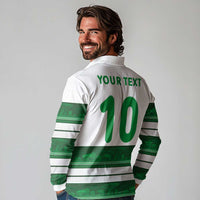 Custom Zimbabwe Rugby Long Sleeve Polo Shirt African Heritage Stripes Style - Wonder Print Shop