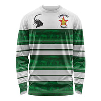 Custom Zimbabwe Rugby Long Sleeve Shirt African Heritage Stripes Style - Wonder Print Shop