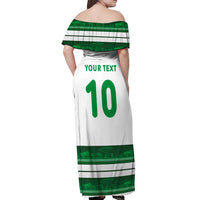 Custom Zimbabwe Rugby Off Shoulder Maxi Dress African Heritage Stripes Style - Wonder Print Shop