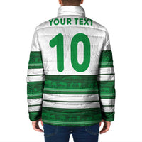 Custom Zimbabwe Rugby Padded Jacket African Heritage Stripes Style - Wonder Print Shop