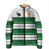 Custom Zimbabwe Rugby Padded Jacket African Heritage Stripes Style - Wonder Print Shop