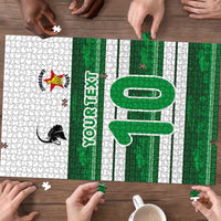 Custom Zimbabwe Rugby Puzzle African Heritage Stripes Style - Wonder Print Shop