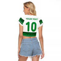 Custom Zimbabwe Rugby Raglan Cropped T Shirt African Heritage Stripes Style - Wonder Print Shop