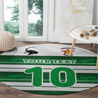 Custom Zimbabwe Rugby Round Carpet African Heritage Stripes Style - Wonder Print Shop