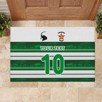 Custom Zimbabwe Rugby Rubber Doormat African Heritage Stripes Style - Wonder Print Shop