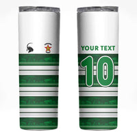 Custom Zimbabwe Rugby Skinny Tumbler African Heritage Stripes Style - Wonder Print Shop