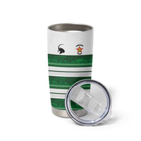 Custom Zimbabwe Rugby Tumbler Cup African Heritage Stripes Style - Wonder Print Shop