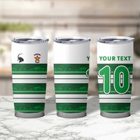 Custom Zimbabwe Rugby Tumbler Cup African Heritage Stripes Style - Wonder Print Shop
