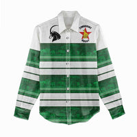 Custom Zimbabwe Rugby Women Casual Shirt African Heritage Stripes Style - Wonder Print Shop
