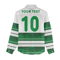 Custom Zimbabwe Rugby Women Casual Shirt African Heritage Stripes Style - Wonder Print Shop