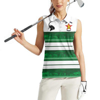 Custom Zimbabwe Rugby Women Sleeveless Polo Shirt African Heritage Stripes Style - Wonder Print Shop