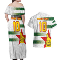 Custom Zimbabwe Rugby The Champions 2025 Couples Matching Off Shoulder Maxi Dress and Hawaiian Shirt Warriors Sable Antelope - Wonder Print Shop