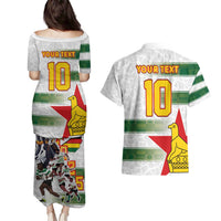 Custom Zimbabwe Rugby The Champions 2025 Couples Matching Puletasi and Hawaiian Shirt Warriors Sable Antelope - Wonder Print Shop